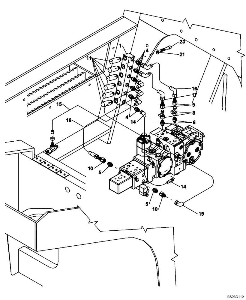 Схема запчастей Case SV216 - (35.700.04[03]) - LINES, HYDRAULIC DIAGNOSTIC (P.I.N. DDD001215) (GROUP 390) (ND142134) (35) - HYDRAULIC SYSTEMS