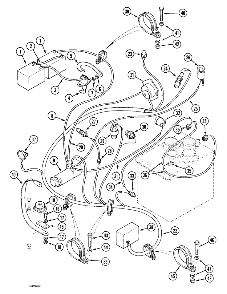 Схема запчастей Case 170C - (4-02) - ENGINE ELECTRICAL SYSTEM, P.I.N. 74501 AND AFTER (04) - ELECTRICAL SYSTEMS