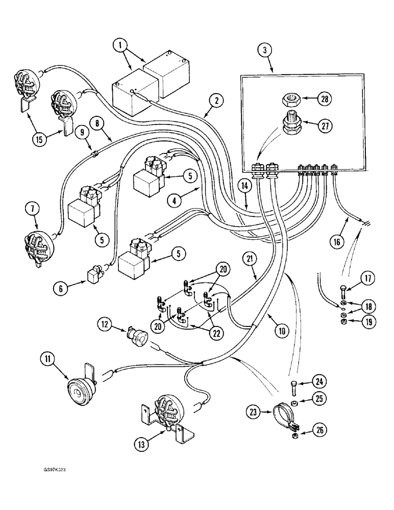 Схема запчастей Case 170C - (4-34) - TURNTABLE ELECTRICAL HARNESS (04) - ELECTRICAL SYSTEMS