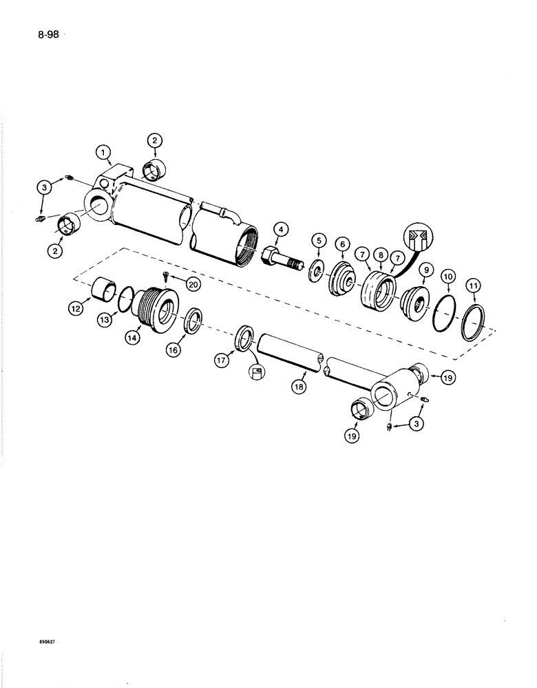 Схема запчастей Case 1085B - (8-098) - TOOL CYLINDER (08) - HYDRAULICS