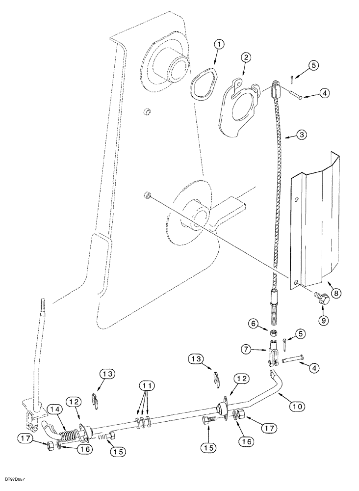 Схема запчастей Case 580SL - (9-008) - LOADER SELF LEVELING CONTROL (09) - CHASSIS/ATTACHMENTS