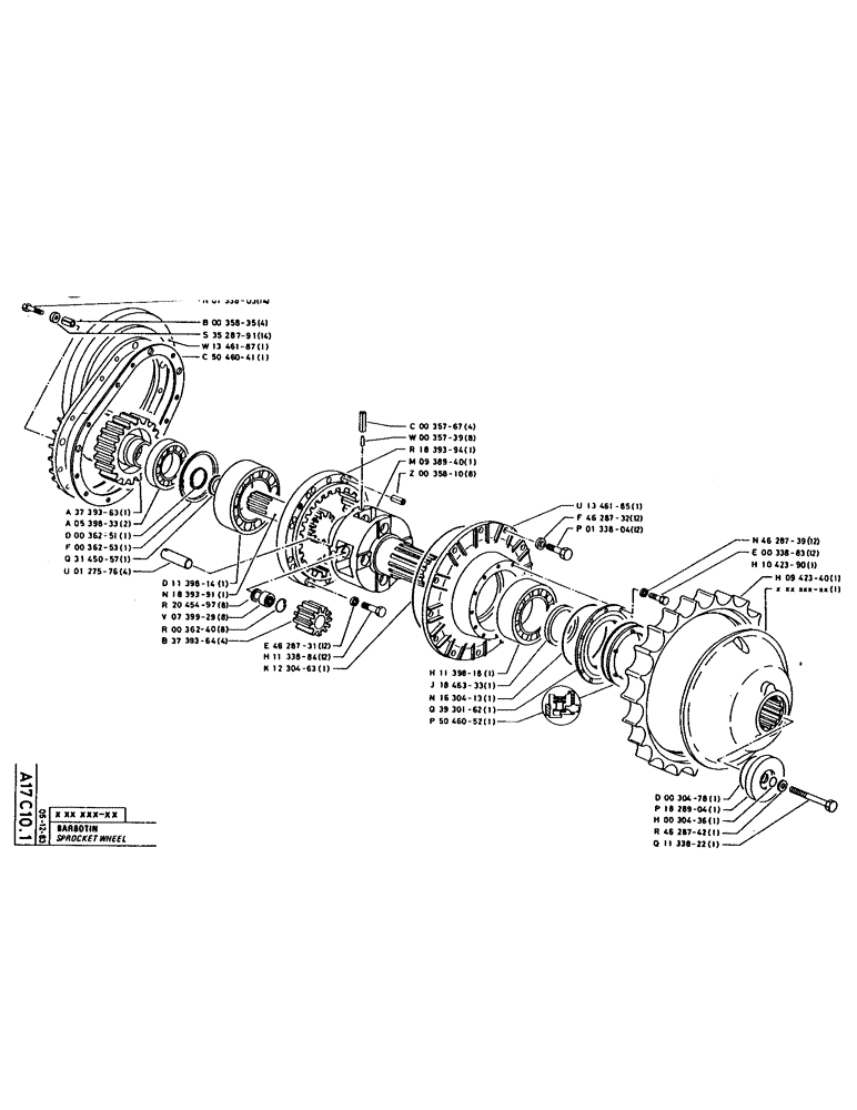 Схема запчастей Case 160CKS - (035) - SPROCKET WHEEL (04) - UNDERCARRIAGE