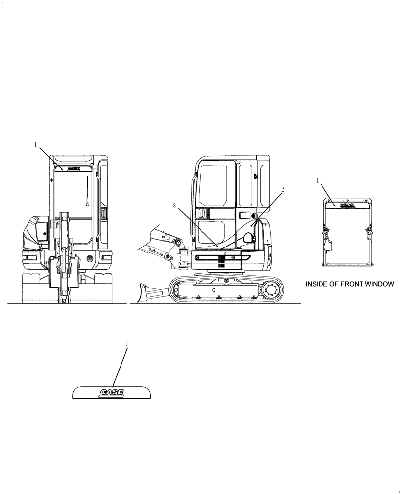 Схема запчастей Case CX22B - (967-29[1]) - DECAL (CAB) (90) - PLATFORM, CAB, BODYWORK AND DECALS