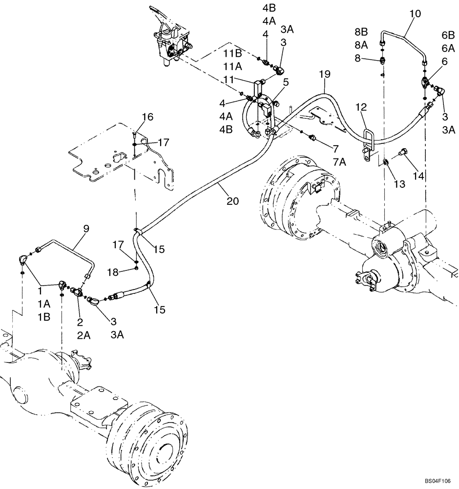 Схема запчастей Case 521D - (07-07A) - HYDRAULICS - BRAKE MAIN - AXLES - IF USED (07) - BRAKES