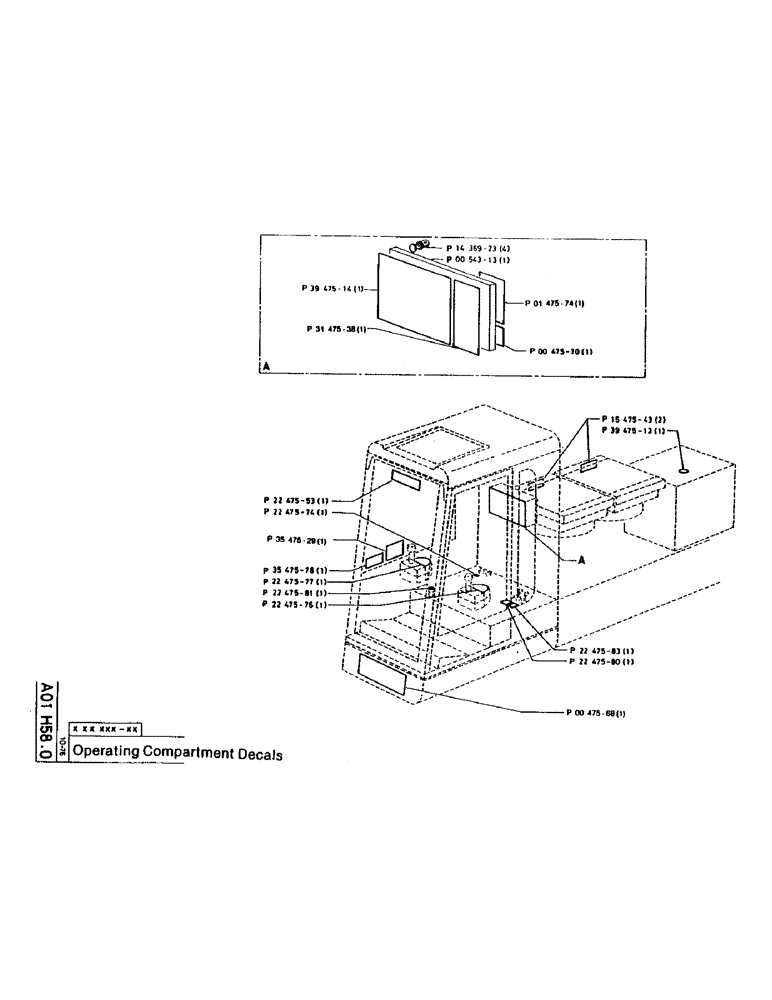 Схема запчастей Case 160CL - (04) - OPERATING COMPARTMENT DECALS (05) - UPPERSTRUCTURE CHASSIS