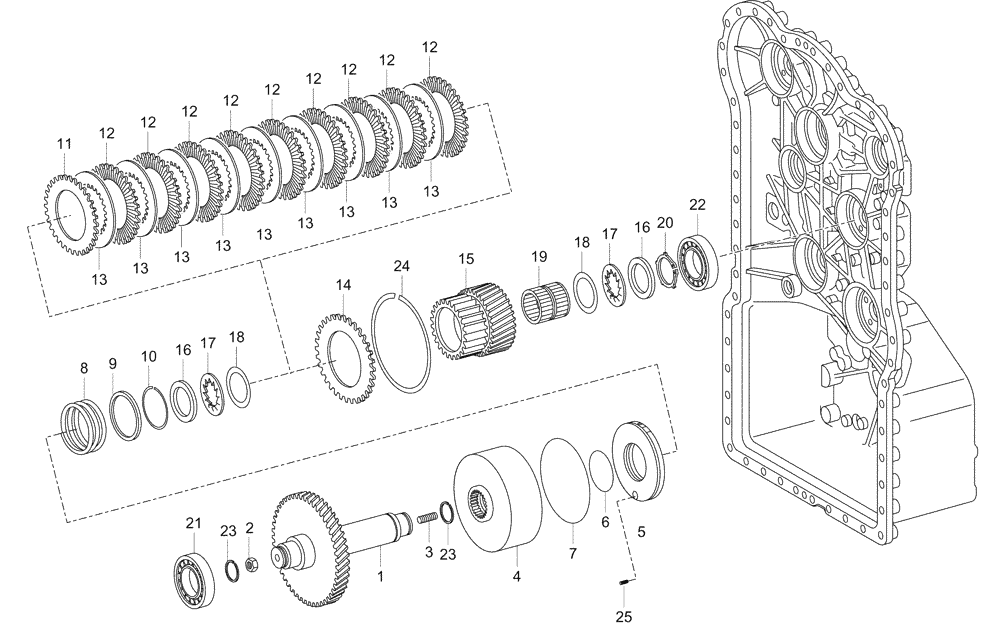 Схема запчастей Case 325 - (1.211/1[09]) - TRANSMISSION - COMPONENTS (03) - Converter / Transmission