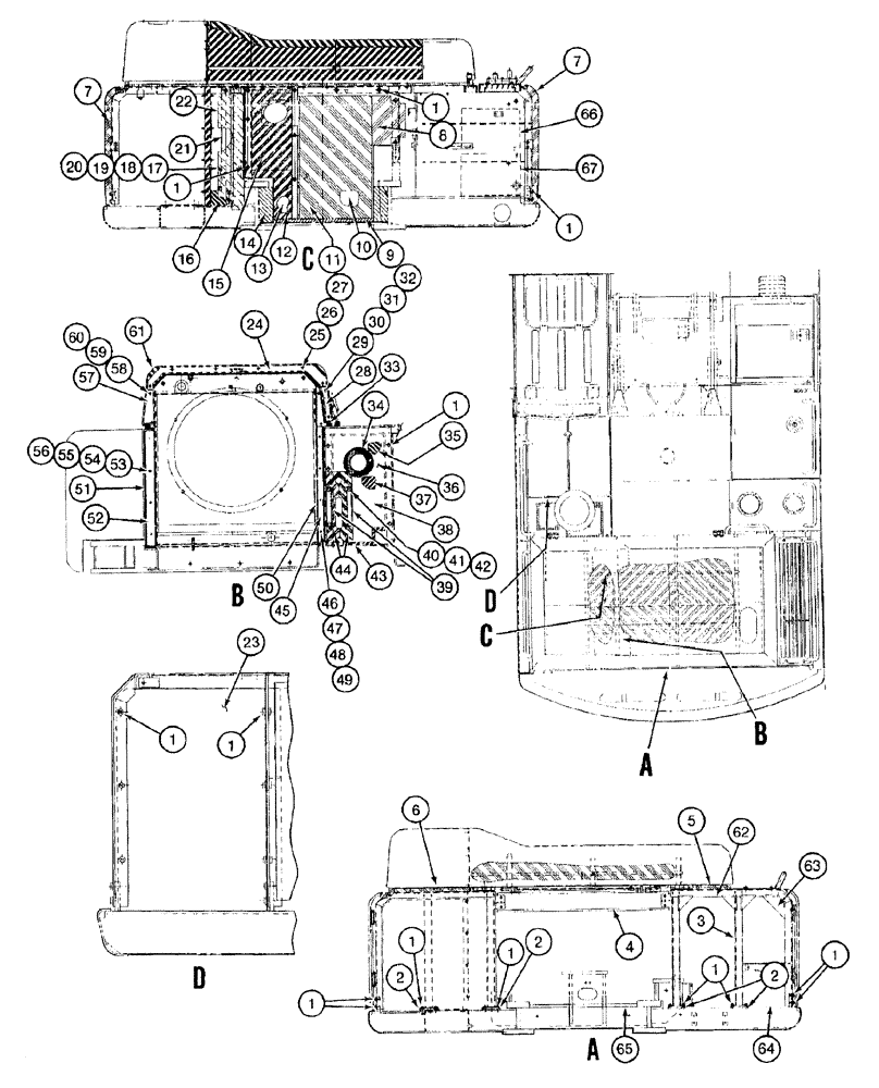 Схема запчастей Case 9050B - (9-018) - UPPER STRUCTURE, COVERS AND INSULATION, P.I.N. EAC0501122 THRU EAC0501195 (09) - CHASSIS/ATTACHMENTS