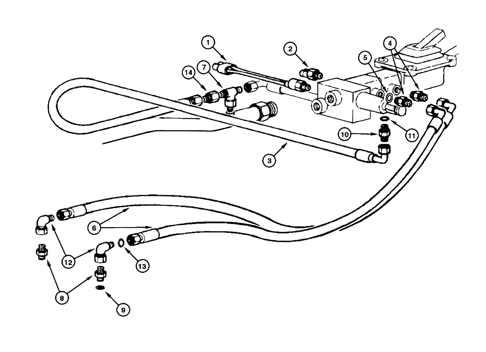 Схема запчастей Case 845 - (07.06[00]) - BRAKE HYDRAULIC CIRCUIT (GRAZIANO) (07) - BRAKES