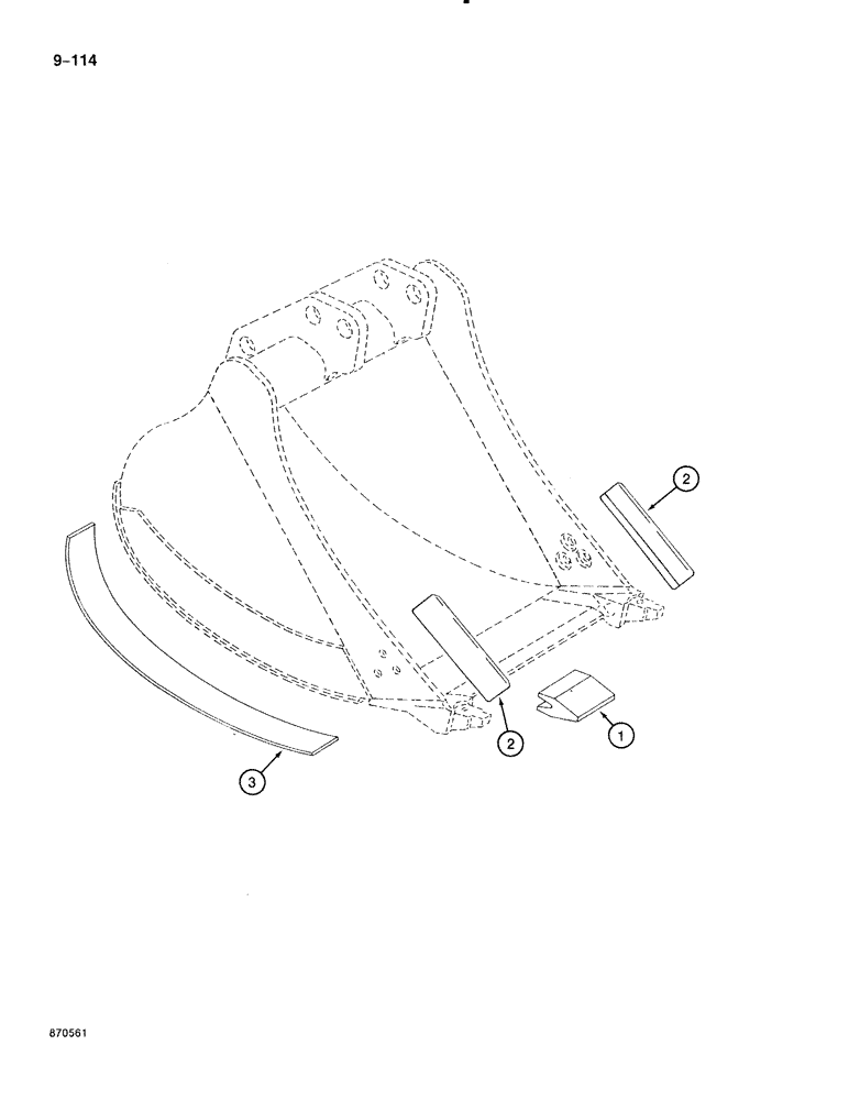 Схема запчастей Case 888 - (9-114) - BUCKT REINFRCMT PARTS,BCKHOE BUCKTS,23-5/8" WD,29-1/2" ,33-1/2" & 35-1/2" ,39-3/8" ,47-1/8" ,51-1/8" (09) - CHASSIS