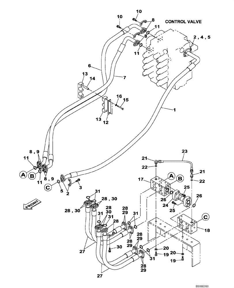 Схема запчастей Case CX800 - (08-011-00[01]) - HYDRAULIC CIRCUIT - BOOM CYLINDER (08) - HYDRAULICS