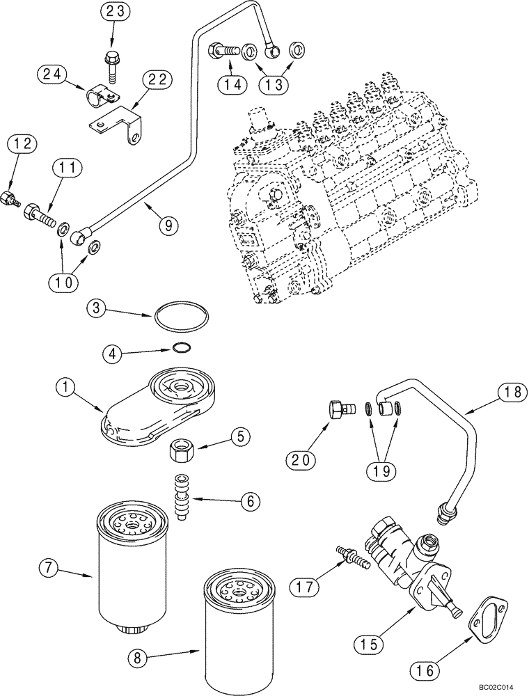 Схема запчастей Case 821C - (03-07) - FUEL FILTER - PUMP, FUEL TRANSFER (03) - FUEL SYSTEM