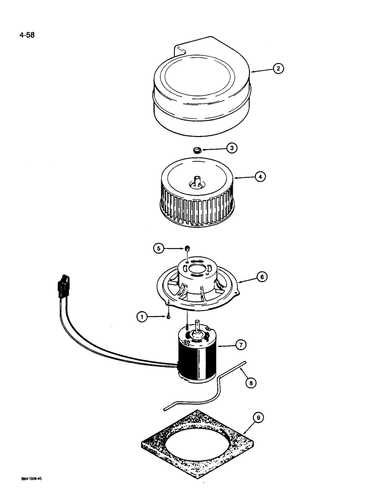 Схема запчастей Case W14B - (4-58) - DEFROSTER (04) - ELECTRICAL SYSTEMS