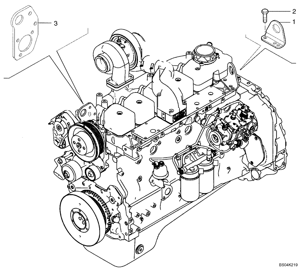 Схема запчастей Case 850K - (02-41) - ENGINE - LIFT HOOK (02) - ENGINE