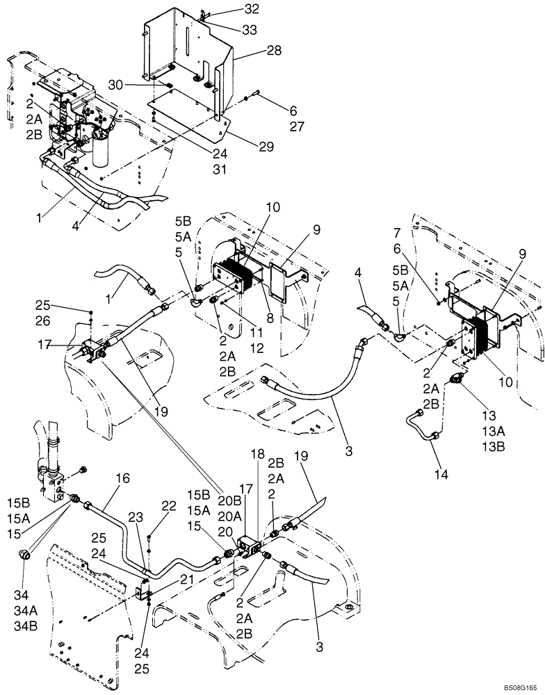 Схема запчастей Case 921E - (06-23) - HYDRAULICS - AXLES - COOLER (06) - POWER TRAIN