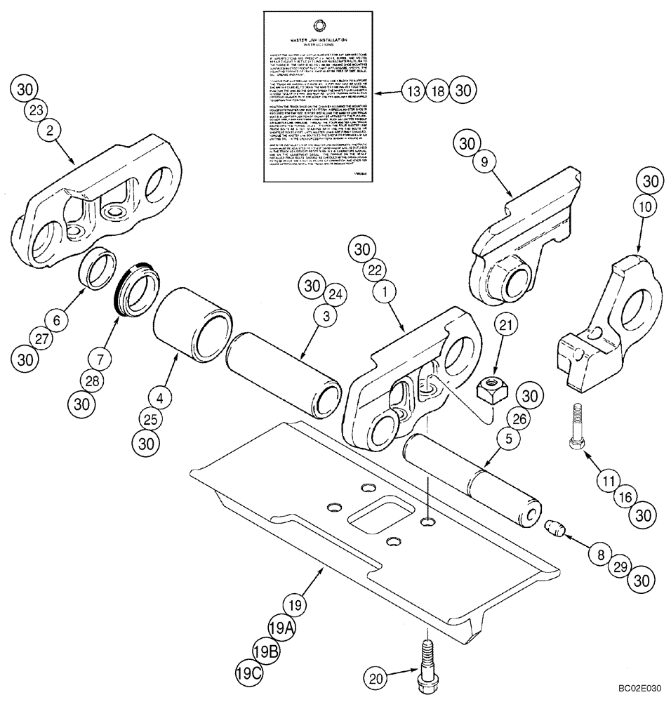 Схема запчастей Case 750K - (05-11) - TRACK CHAIN, EXTENDED LIFE (11) - TRACKS/STEERING