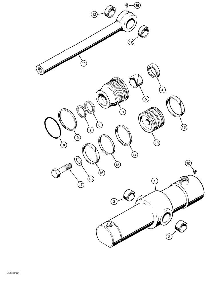 Схема запчастей Case 550G - (8-26) - RIPPER CYLINDER (07) - HYDRAULIC SYSTEM