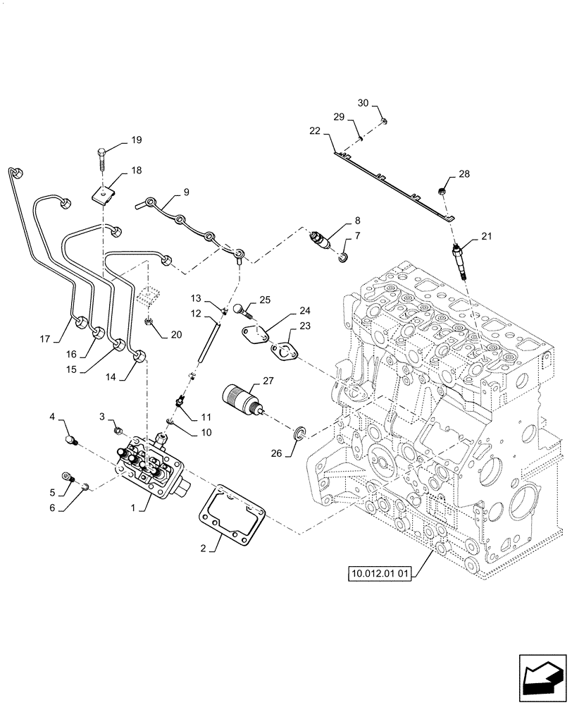 Схема запчастей Case SV185 - (10.218.AI[01]) - FUEL INJECTION SYSTEM (10) - ENGINE