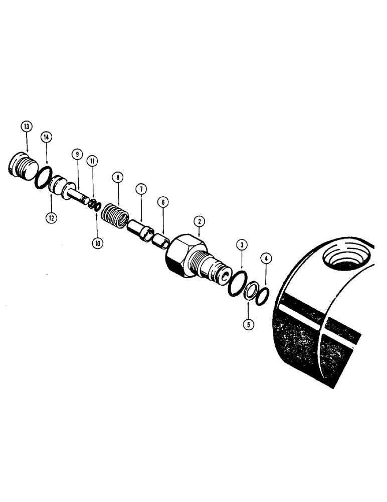 Схема запчастей Case 36 - (68) - D44766 RELIEF VALVE, NON-ADJUSTABLE 