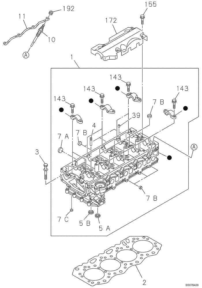 Схема запчастей Case CX130B - (02-10) - CYLINDER HEAD (02) - ENGINE