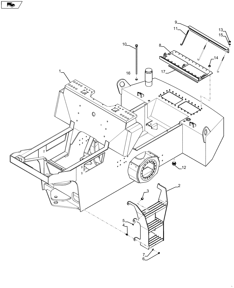 Схема запчастей Case SV211 - (39.100.AB[01]) - FRAME - REAR (39) - FRAMES AND BALLASTING