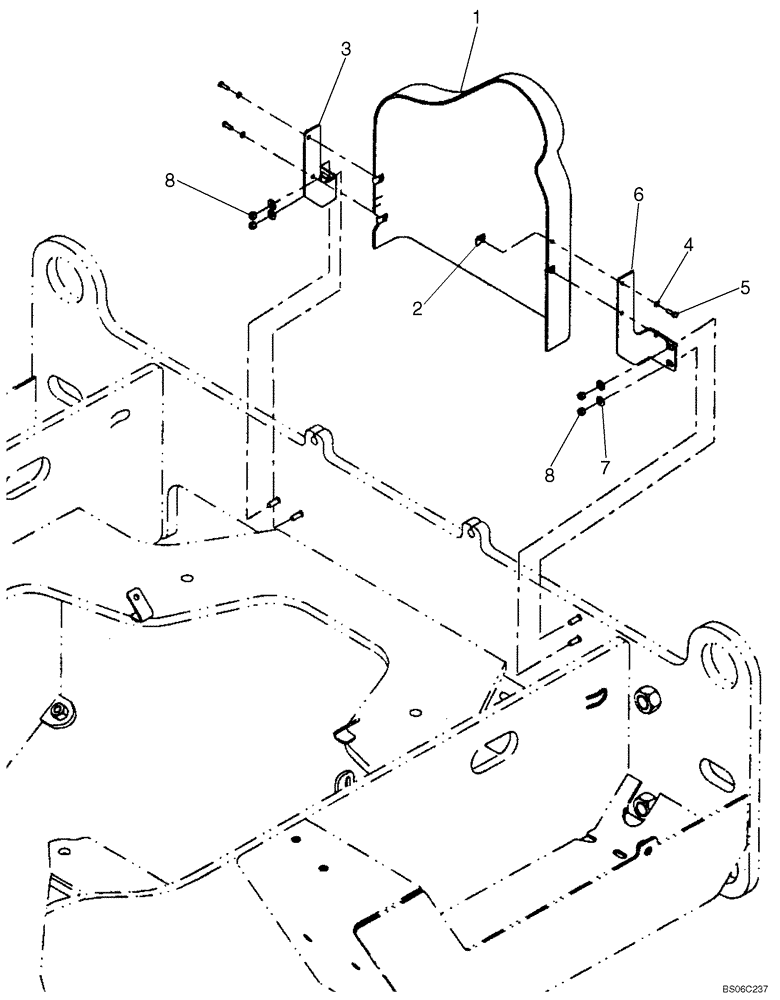 Схема запчастей Case 721E - (09-38) - COVERS - DRIVE BELT (WITH AIR CONDITIONING) (09) - CHASSIS