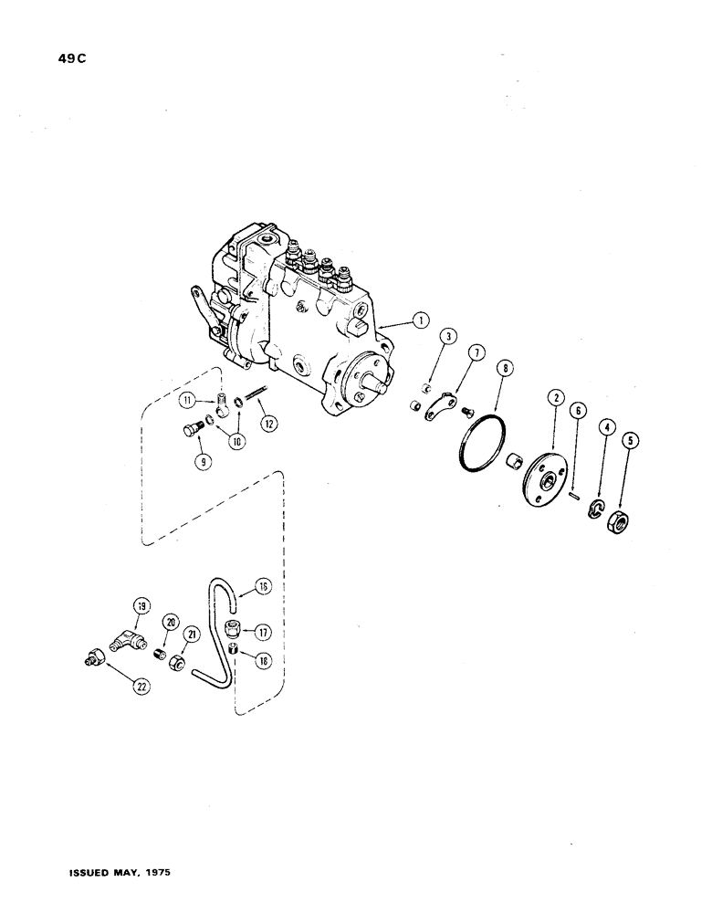 Схема запчастей Case 850 - (049C) - A60522 & A60632 INJECTION PUMPS, (301 BD) DIESEL ENGINE (02) - FUEL SYSTEM