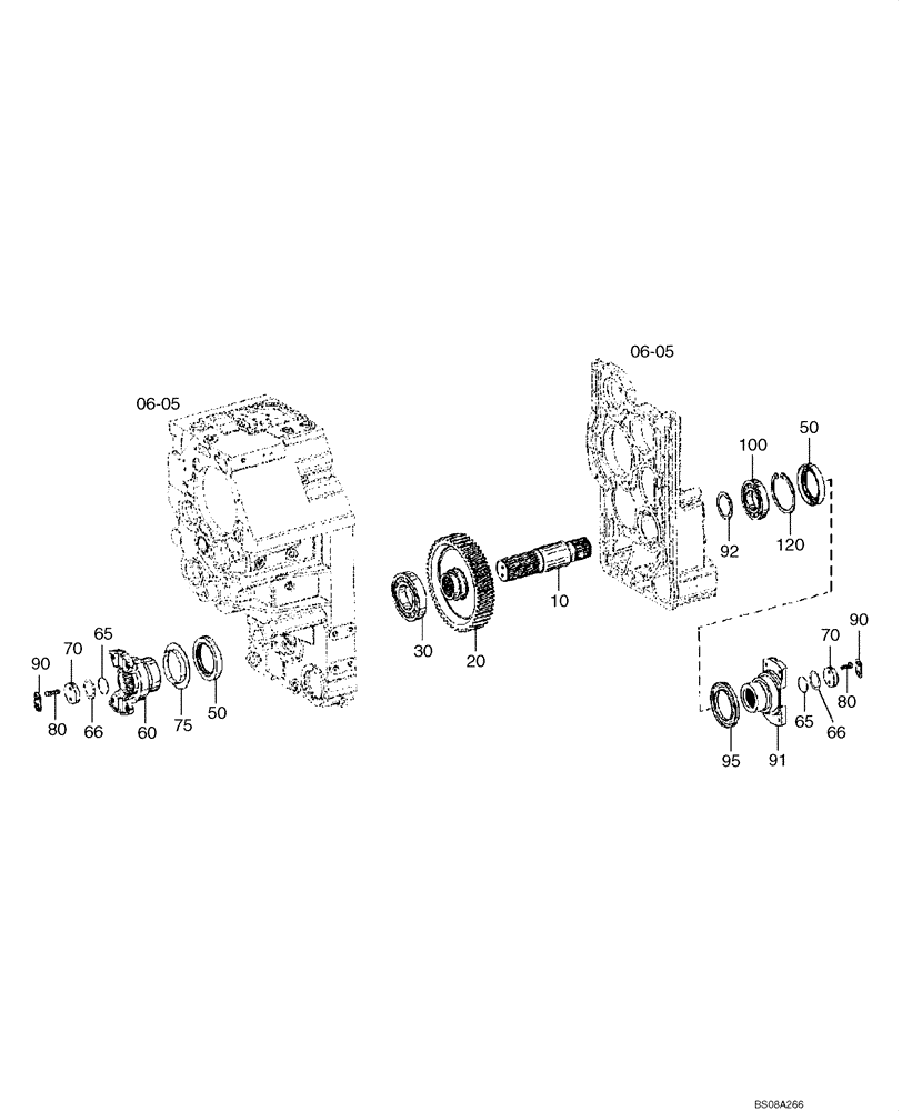 Схема запчастей Case 1221E - (06-10[01]) - TRANSMISSION - OUTPUT SHAFTS / FLANGES (11LH-01100) (9) (06) - POWER TRAIN