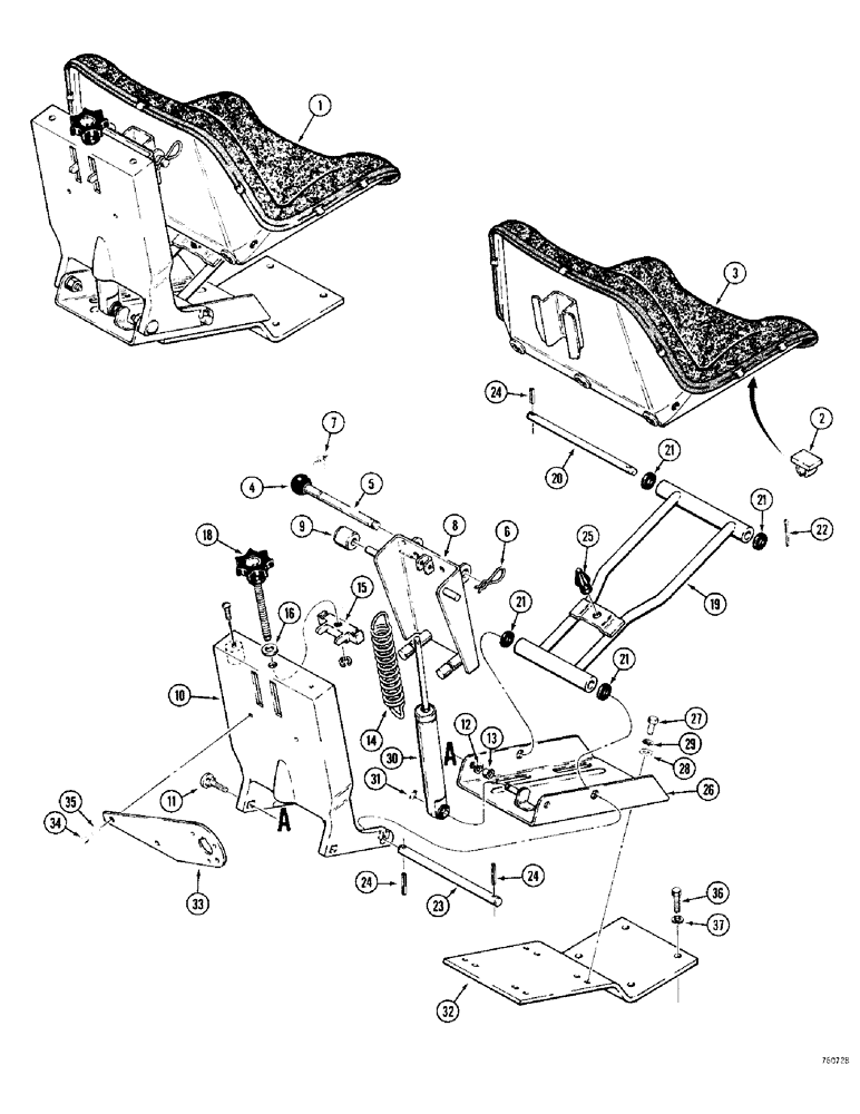 Схема запчастей Case 380CK - (190) - SEAT (09) - CHASSIS/ATTACHMENTS