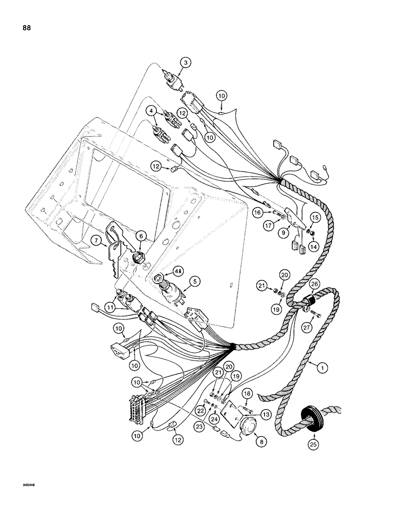 Схема запчастей Case 680H - (088) - ELECTRICAL SYSTEM, INSTRUMENT HARNESS AND CONNECTIONS (04) - ELECTRICAL SYSTEMS