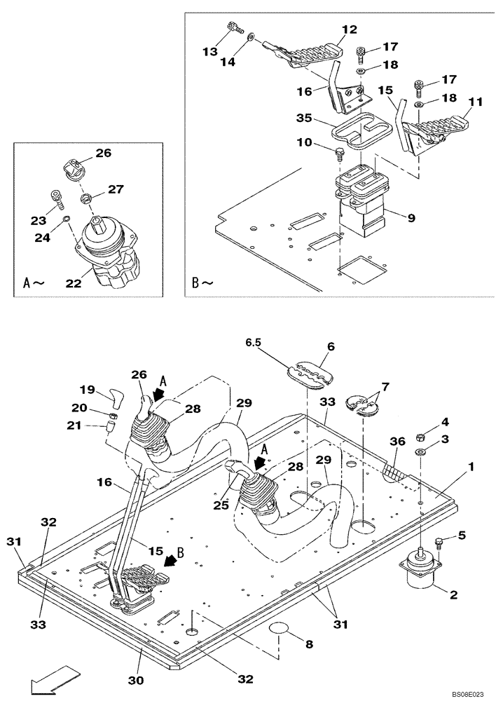 Схема запчастей Case CX800B - (09-14) - CONTROLS - OPERATORS COMPARTMENT (09) - CHASSIS