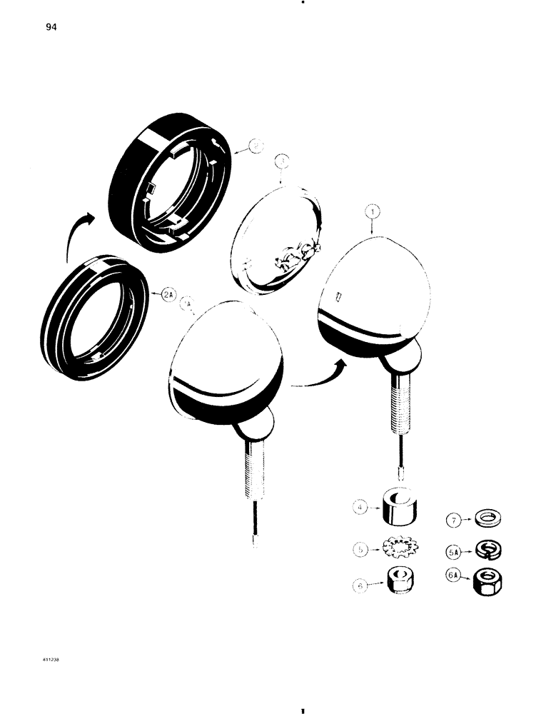 Схема запчастей Case 585C - (094) - TRACTOR LAMPS, D88684 FRONT LAMP ASSEMBLY (55) - ELECTRICAL SYSTEMS