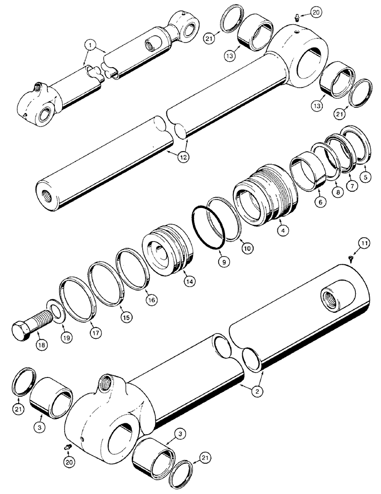 Схема запчастей Case 580SK - (8-376) - BACKHOE BUCKET CYLINDER, UP TO S/N JJH0014399 (08) - HYDRAULICS