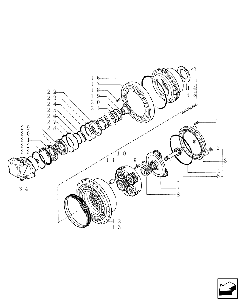 Схема запчастей Case SV216 - (07-003-01[01]) - TRAVEL REDUCTION GEAR - REAR - IF USED (06) - POWER TRAIN