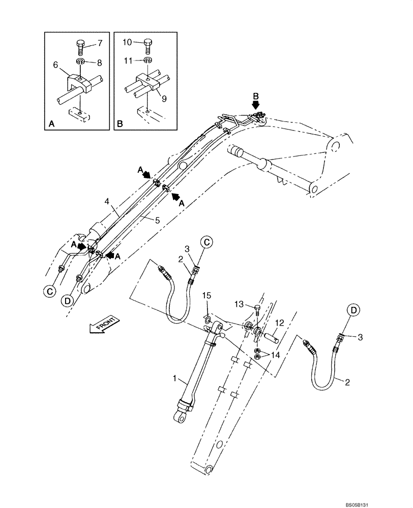 Схема запчастей Case CX225SR - (08-65) - HYDRAULICS - BUCKET, 3,0 METER (9 FT 10 IN) ARM (08) - HYDRAULICS