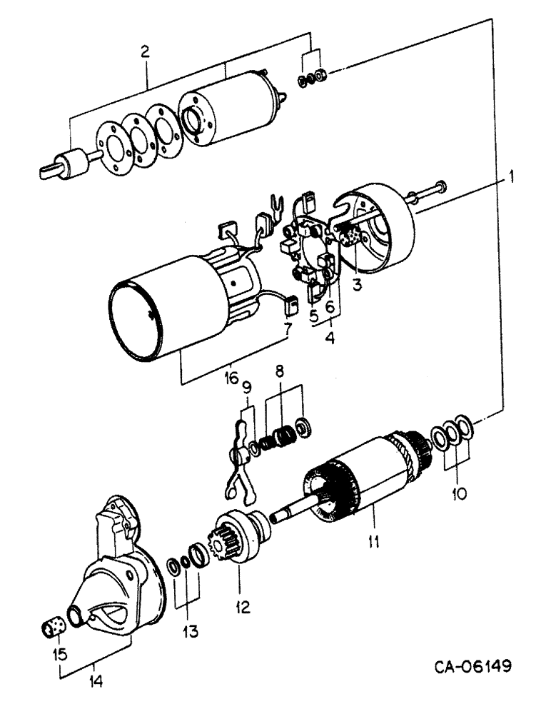 Схема запчастей Case 4150 - (08-08) - ELECTRICAL, STARTER MOTOR, MAZDA ENGINE (06) - ELECTRICAL