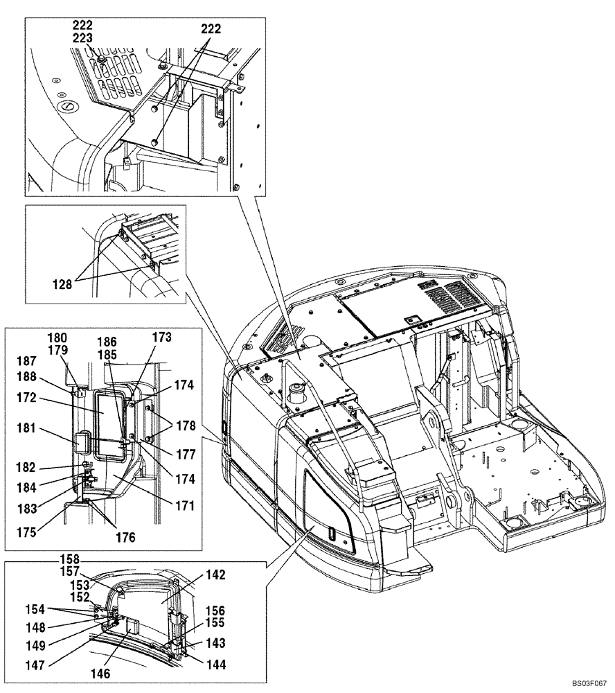 Схема запчастей Case CX135SR - (09-10) - ACCESS DOOR (09) - CHASSIS/ATTACHMENTS