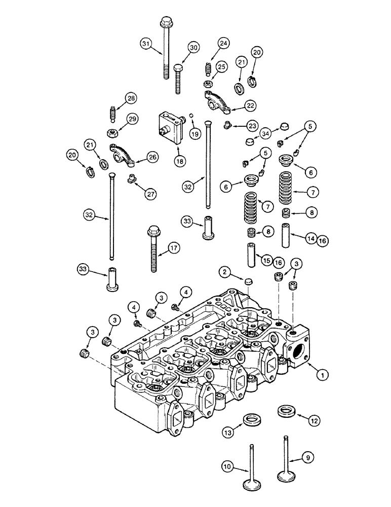 Схема запчастей Case 580SK - (2-40) - VALVE MECHANISM (02) - ENGINE