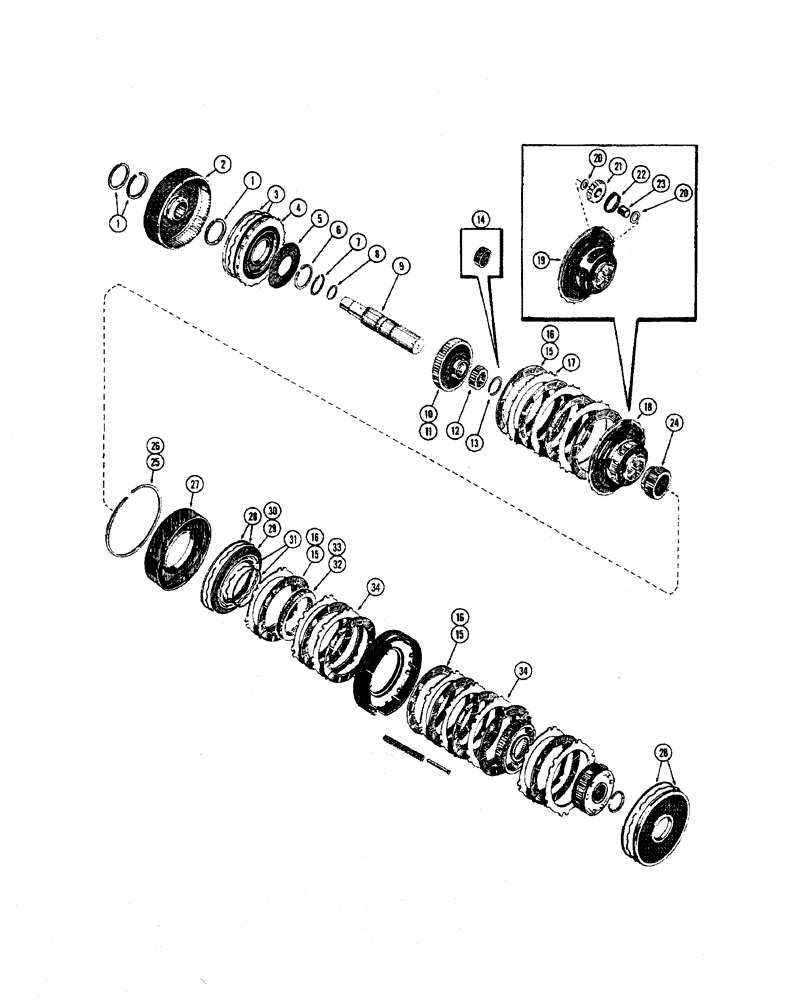 Схема запчастей Case W12 - (118) - INTER.-HI-LOW PLANETARY-CLUTCH (06) - POWER TRAIN