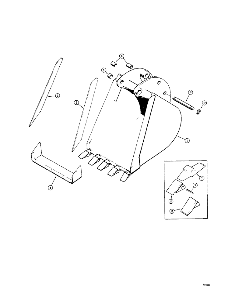 Схема запчастей Case 33 - (104) - BACKHOE BUCKETS (OPTIONAL TYPES), TRENCHING BUCKETS - HEAVY DUTY (MACHINERY ITEM) 