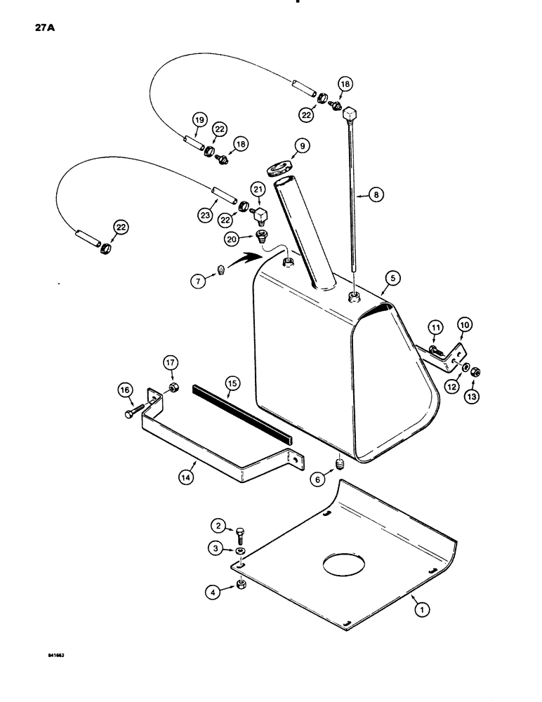 Схема запчастей Case SD100 - (023A) - ENGINE MOUNTING, DEUTZ DIESEL ENGINE SERIAL NUMBER 1232821 AND AFTER (10) - ENGINE