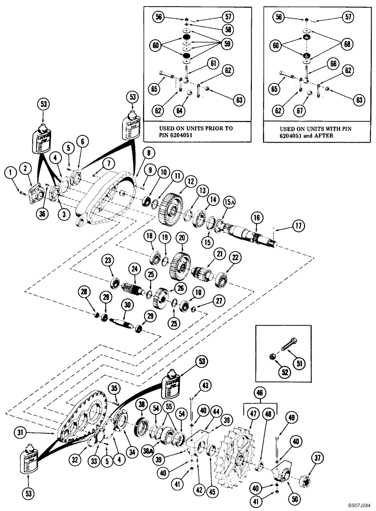 Схема запчастей Case 980B - (148) - FINAL DRIVE TRANSMISSION (04) - UNDERCARRIAGE