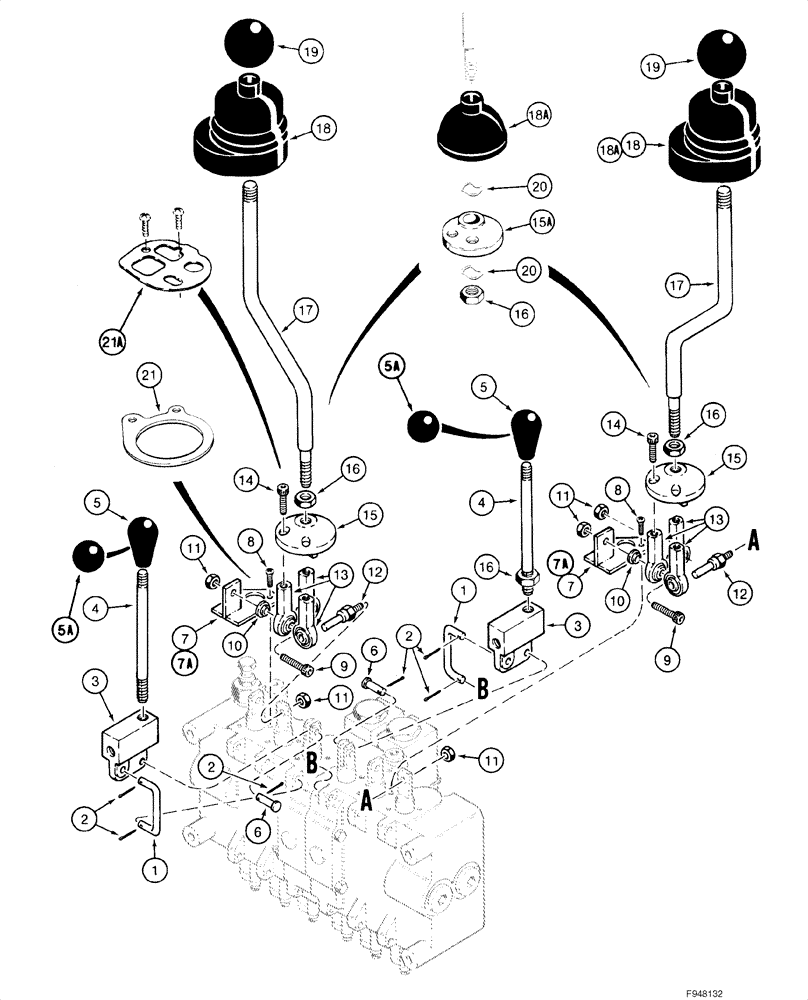 Схема запчастей Case 60XT - (08-37) - VALVE, CONTROL - BACKHOE (D100) (08) - HYDRAULICS