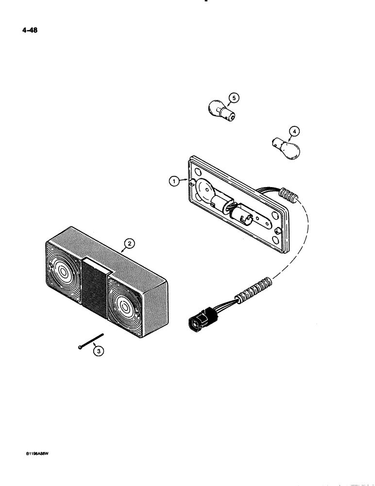 Схема запчастей Case 621 - (4-48) - STOP AND TAIL LAMP (04) - ELECTRICAL SYSTEMS