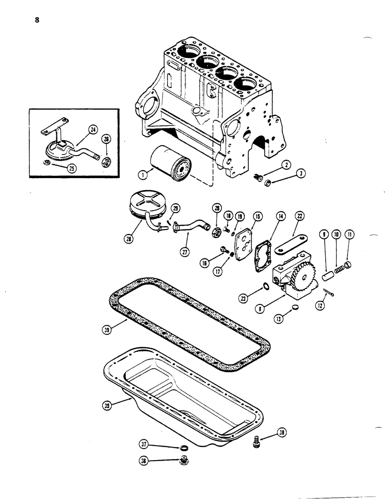 Схема запчастей Case DH5 - (08) - OIL FILTER (10) - ENGINE