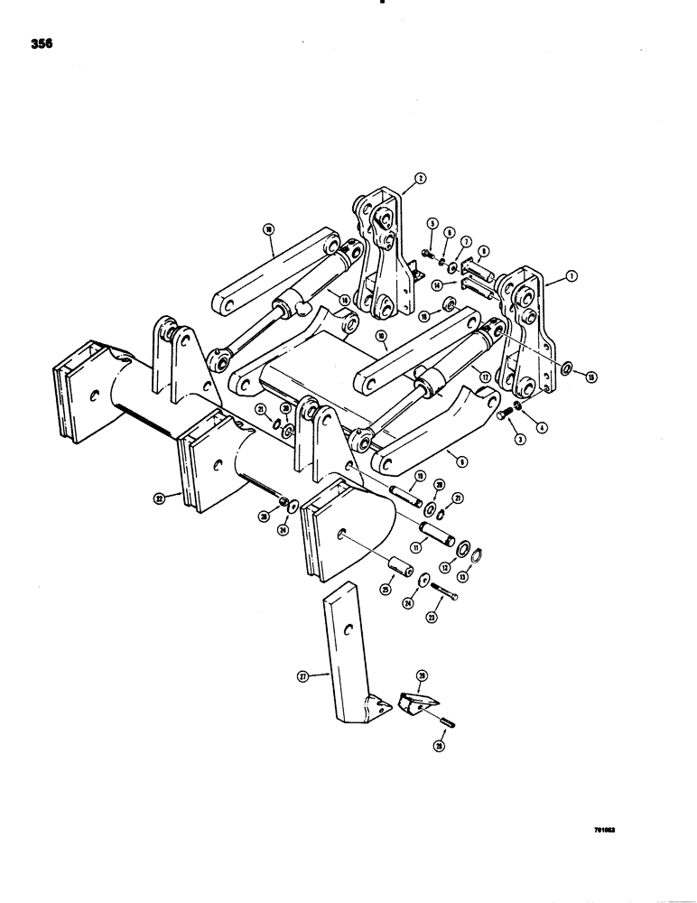 Схема запчастей Case 1150C - (356) - RIPPER (09) - CHASSIS/ATTACHMENTS