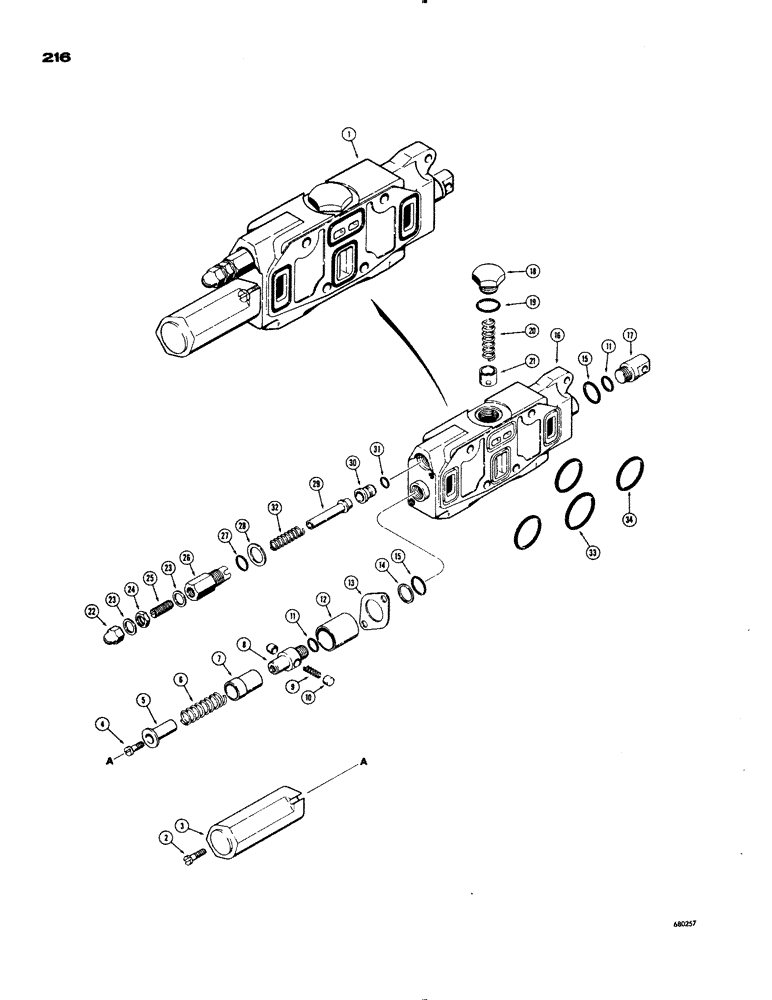 Схема запчастей Case 1150 - (216) - D38365 LOADER LIFT SECTION (07) - HYDRAULIC SYSTEM