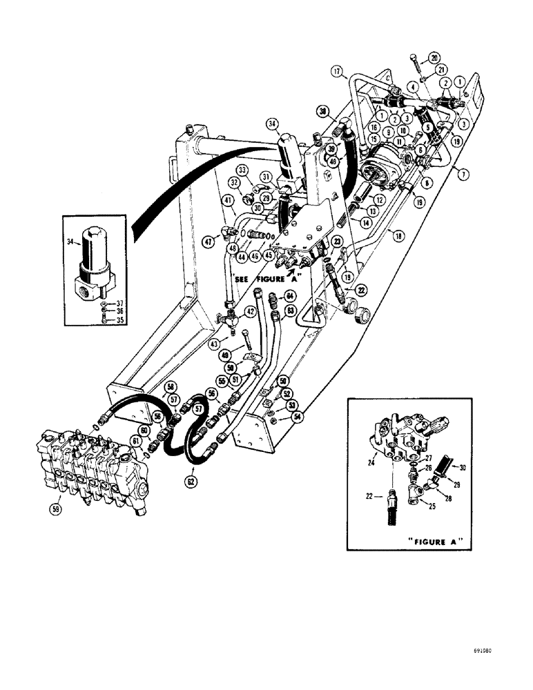 Схема запчастей Case 33 - (126) - BACKHOE PRIMARY HYDRAULICS, USED ON BACKHOE SERIAL NO.4173721 AND AFTER 