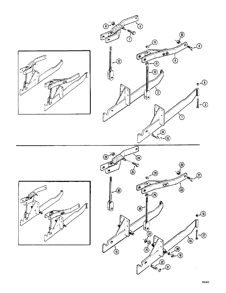 Схема запчастей Case 33 - (062) - BACKHOE MOUNTING PARTS, LOADER SN. 4200725 AND AFTER 