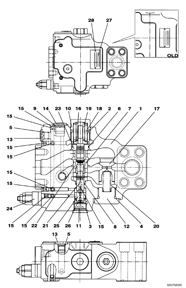 Схема запчастей Case CX225SR - (08-71) - VALVE ASSY, RELIEF - MODELS WITH LOAD HOLD (08) - HYDRAULICS