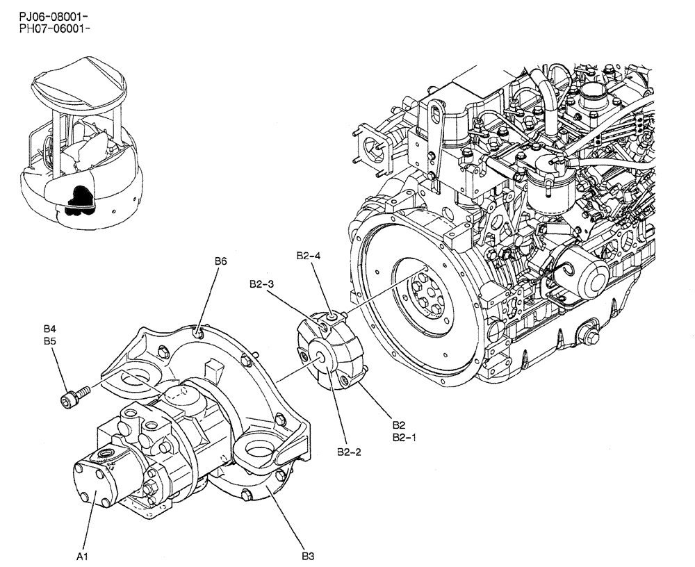 Схема запчастей Case CX50B - (01-022) - POWER TAKE-OFF ASSY (PH30P00008F1 & PH30P00009F1) (05) - SUPERSTRUCTURE